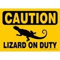 Express Yourself Signs - CAUTION - Lizard on duty (4/case)<br>Item number: 69133